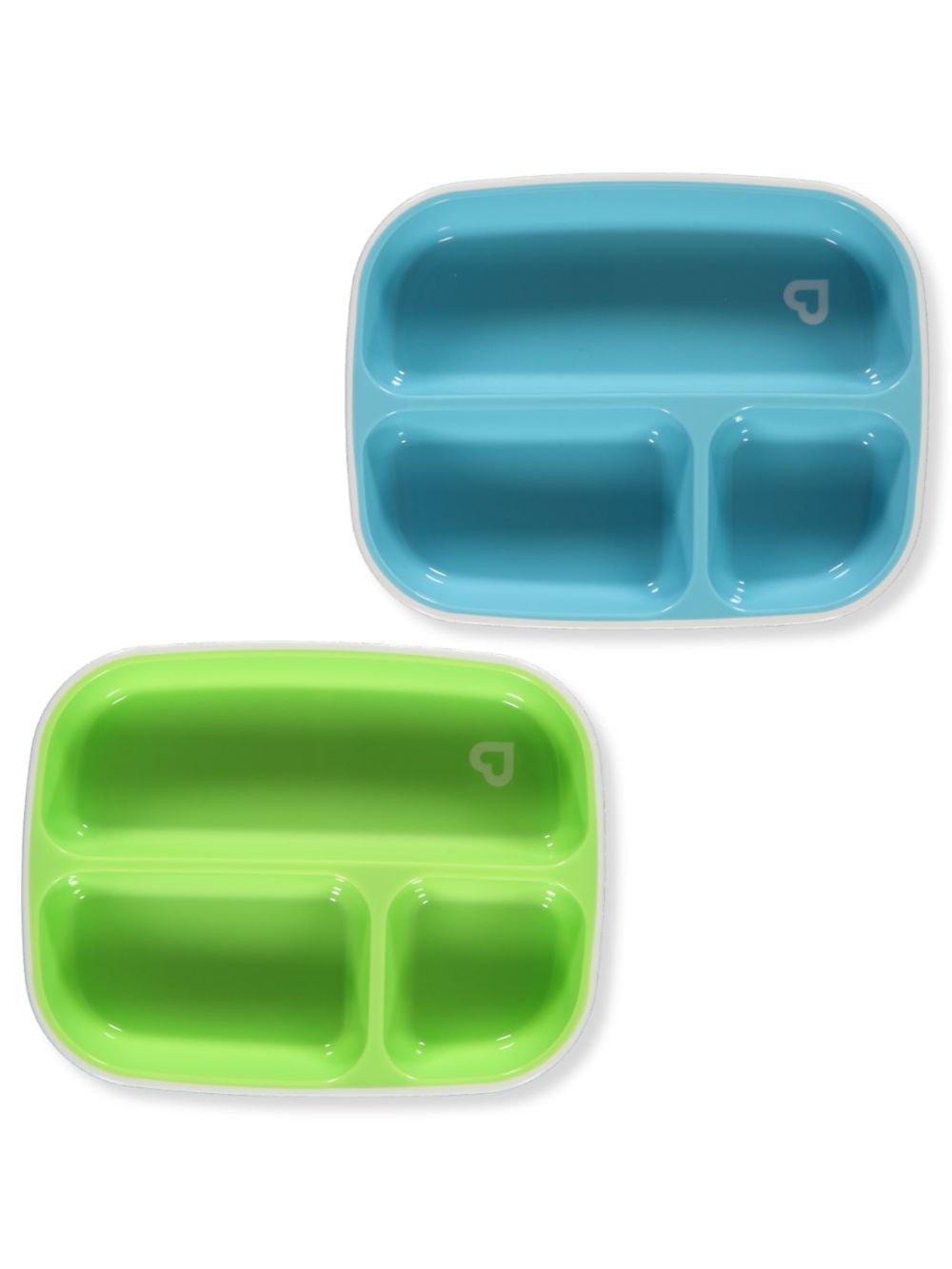 Munchkin Baby 2Pack NonSlip Plates blue/green, one size