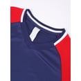 thumbnail image 6 of Xnihocha Kids Boys Summer Tracksuits Basketball Football Jersey Set Short Sleeve Sport T-shirt Shorts Navy Blue XXS, 6 of 7