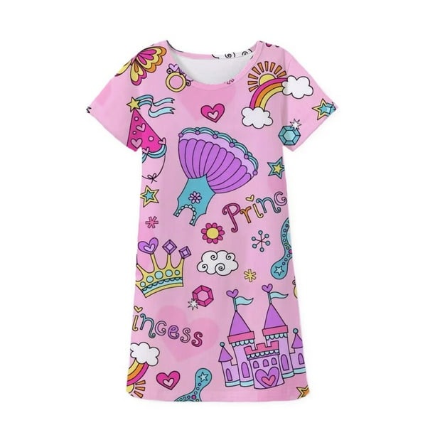 Precioso vestido de princesa verano nieve y hielo 2 princesa Elsa vestido estampado de dibujos animados Casual bebé niña vestido fiesta manga corta cumpleaños 4T Gao Jinjia LED