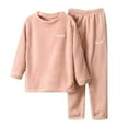 thumbnail image 4 of Boys and Girls' Flannel Long Sleeve and Pants Winter Warm Soft Fuzzy Loungewear with Sweatpants Pink 165/XL, 4 of 4
