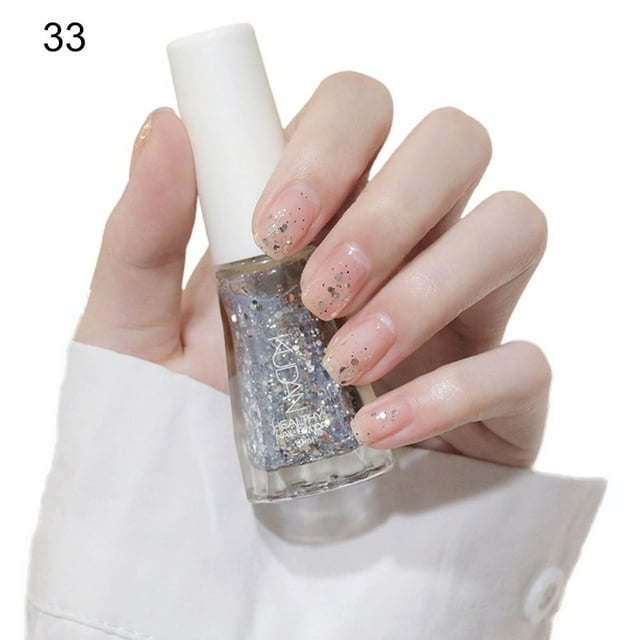 MesaSe 10ml Quick Drying Nail Polish Water-Based Tearable Sequins Baking Free Long Lasting Nail Polish for Female