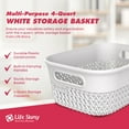 thumbnail image 2 of Life Story 4 Qt Decorative Storage Basket, Small Plastic Home Organizer, White, 2 of 8