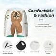 thumbnail image 6 of Picia Cute Sloth In Yoga Pose Tree pattern Mens Swim Trunks with Compression Liner Stretch Beach Shorts Quick Dry with Zipper Pockets No-Chafing Board Shorts-Large, 6 of 9