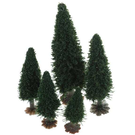 GOOHOCHY Miniature Scene Trees for Decor Green Plastic and Iron Handmade Trees 15pcs