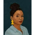 thumbnail image 3 of Barnes, Victoria 20x24 Black Modern Framed Museum Art Print Titled - Figure in Yellow Earring, 3 of 5