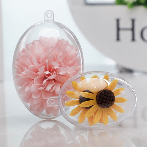 SEWACC 10Pcs Transparent Plastic Fillable Balls for Wedding and Engagement Party Decorations