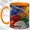 Orange, variant on Gem Art Dragon Coffee Mug, Fantasy Dragon Mug, Ceramic 11 oz