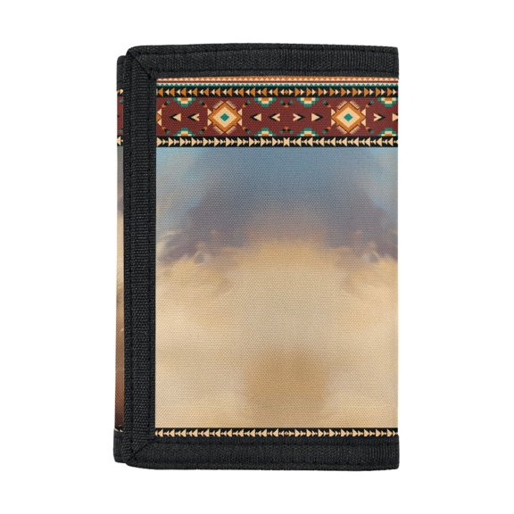 CHAQLIN Horse Design Foldable Trifold Card Wallet, Polyester Boys Trifold Wallet Large Capacity Children's Wallet for Everyday School