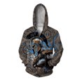thumbnail image 3 of Sudaderas de otoño para hombre Sudadera con capucha con estampado de arquero y caballero acorazado Sudadera con capucha de moda y versátil Sudadera con capucha con cremallera, 3 of 5