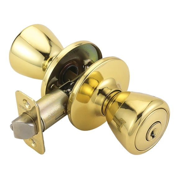 Design House Tulip Keyed Interior Entry Door Knob, Polished Brass