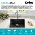 thumbnail image 4 of KRAUS Quarza 24” Drop-In / Undermount Single Bowl Granite Kitchen Sink in Black Onyx, 4 of 8