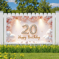 thumbnail image 5 of Yatrandify Sparkling Design Happy Birthday Banner Glittering Rose Gold Shimmer Celebration Backdrop for Birthday Party Anniversary Decor Celebration, 5 of 7