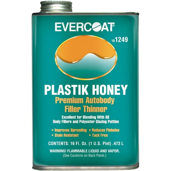 Evercoat Plastik Honey Premium Auto Body Filler Thinner for Body Fillers and Putties - 20 Fl Oz