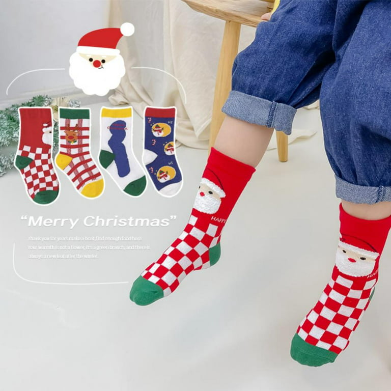 2 Pack Kids Christmas Socks Winter Warm Socks Thermal Crew Socks 