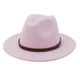 thumbnail image 5 of Sombrero con hebilla de cinturón Sonducket Vestido de moda de otoño Gorros de ala ancha Lana Rosa 58cm 2piezas, 5 of 6