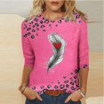 thumbnail image 2 of Goodeals Valentines Day Shirts for Women Plus Size Blouses Love Heart Graphic Tees Soft Comfy /4 Length Sleeve Pullover Top Crewneck Loose Tunic Tees(Pink,XXXXL), 2 of 5