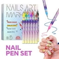 thumbnail image 4 of 12 Colors Nail Art Pens Set, Nail Polish Markers, 2025 New 3D Polish DIY Nail Art Marker Drawing Painting Liner Pen, Quickly Dry Nail Art Nail DIY Decoration for Home Salon, 4 of 4