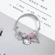 thumbnail image 2 of Bonitas pulseras de puño para mujeres y niñas, brazalete ajustable de acero inoxidable con diseño de dibujos animados para esposas y novias, regalos de joyería., 2 of 3