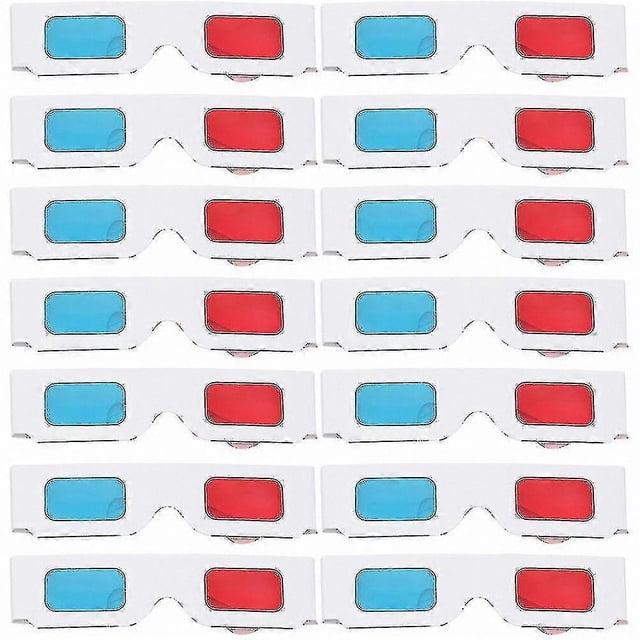 100 Pack Anaglyph 3D Glasses for Kids and Adults, Red/Blue Universal Movie and Game Glasses