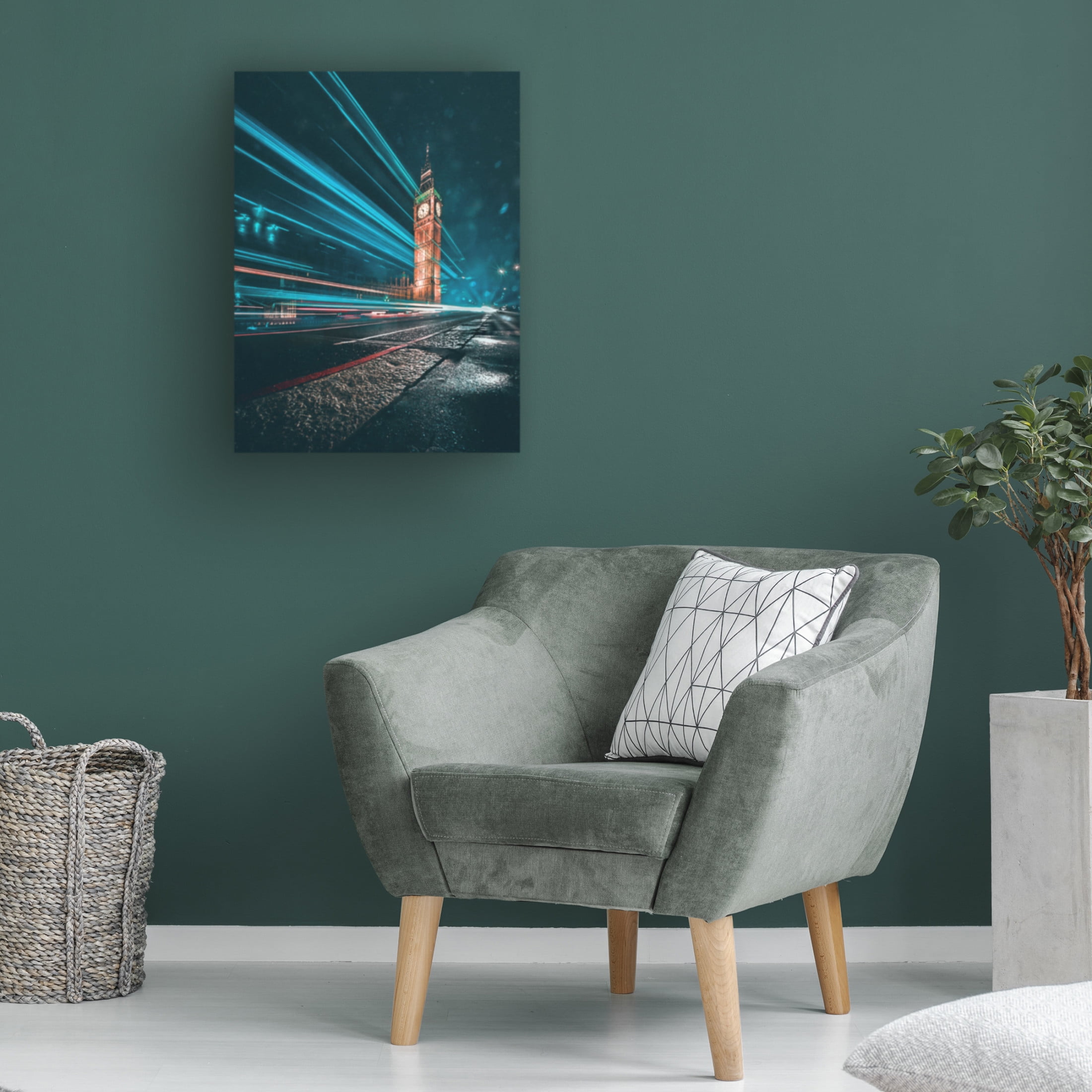 Canvas Wall Art - David George 'Big Ben Night Trails' Wall Art for Living Room, Bedroom, or Office D?cor by Trademark Fine Art - 18 x 24 Inches