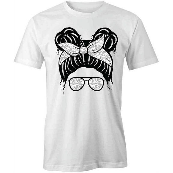 Messy Bun T-Shirt | Cool Hairstyle White Tee Gift
