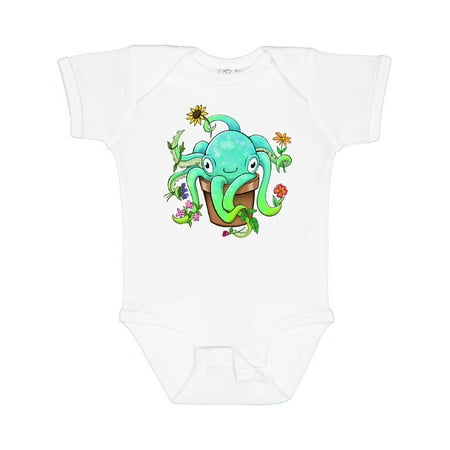 

Inktastic Octopus As Potted Plant Gift Baby Boy or Baby Girl Bodysuit