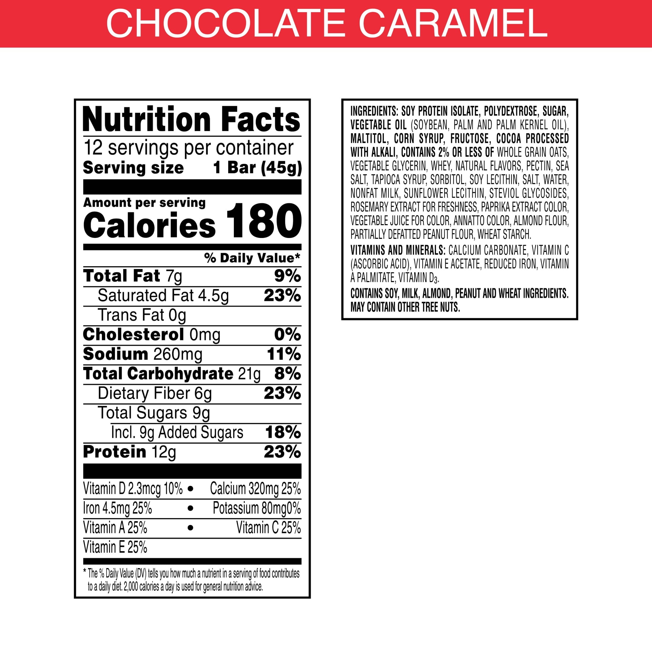 Special K Bar Chocolate Caramel Chewy Protein Meal Bars, 12g Protein Snacks, 19 oz, 12 Count