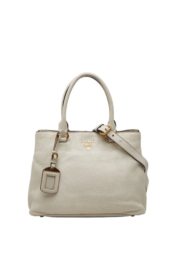 Pre-Owned Prada 2-Way Shoulder Bag/Handbag 1BA058 White Leather Women's PRADA