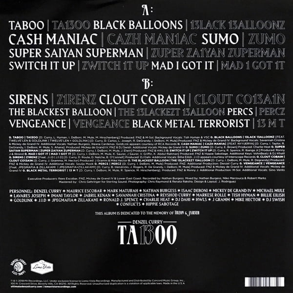 Denzel Curry - Ta13oo - Metallic Marble Colored Vinyl - Music & Performance