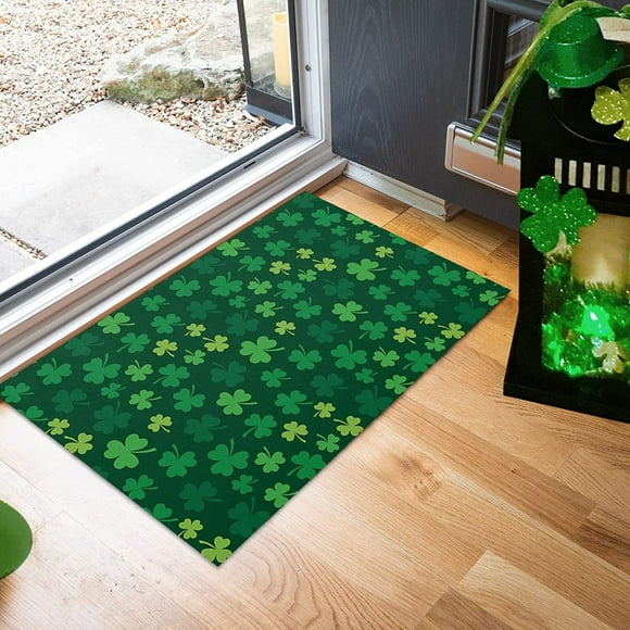 Riforla 1PCS Floor Mats Holiday Mats Welcome Door Mats Polyester Door Mats St. Patricks Day Floor Mats B