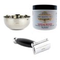 thumbnail image 1 of The Shaving Co Kit Crema Afeitar Sandalo Razor Negro Y Bowl amarillo 1, 1 of 12