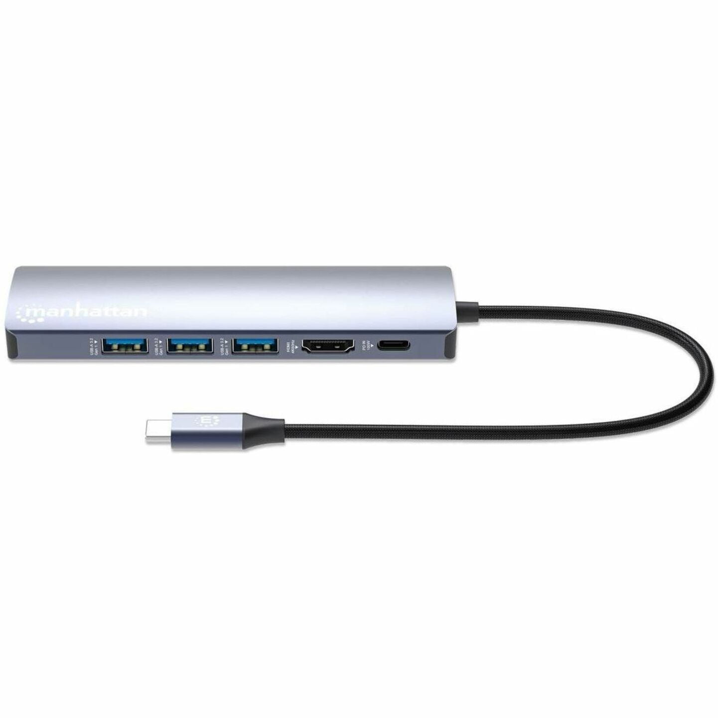 Manhattan USB-C PD 6-in-1 4K Docking Station/Multiport Hub 153959