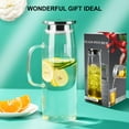 thumbnail image 2 of Baalaka 50oz/1.5L High Borosilicate Glass Pitcher - Hot/Cold Dispenser for Iced Tea, Lemonade, Juice & Milk - Easy Clean & Fridge Shelf Use, 2 of 8