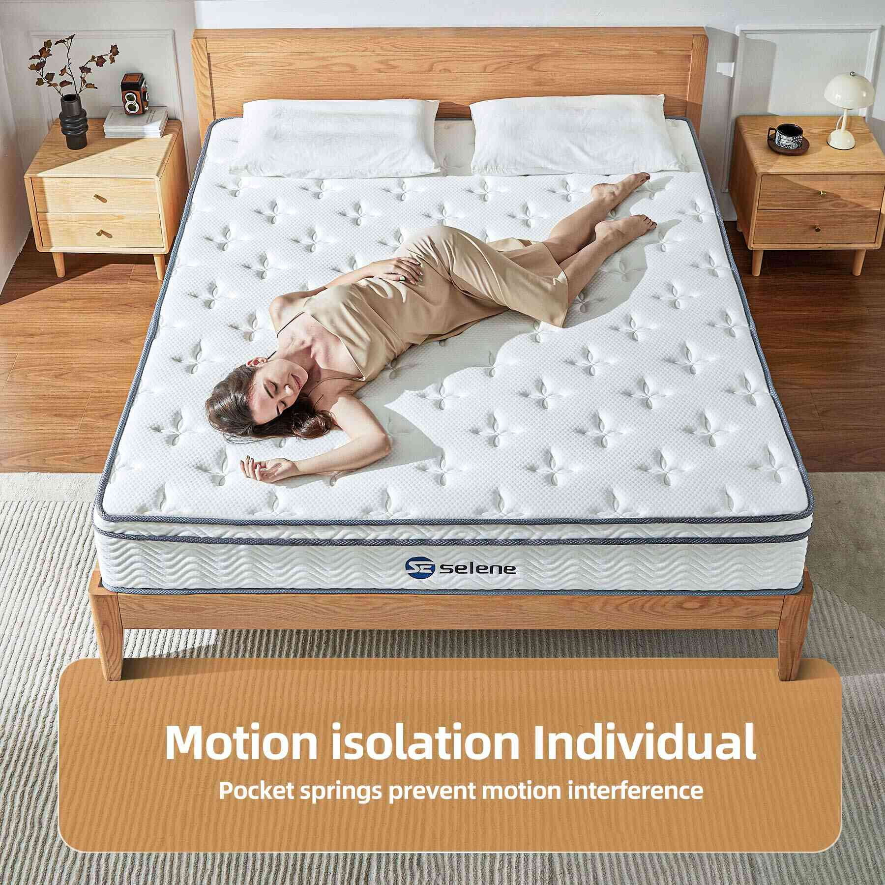 Selene Full Size Mattress, 12 Inch Memory Foam  Mattress Full, Pocket Spring Mattress in a Box for Motion Isolation, Edge Support, Pressure Relief, CertiPUR-US