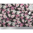 thumbnail image 3 of Soimoi Rayon Crepe Fabric Cosmos Floral Decor Fabric Printed Yard 46 Inch Wide, 3 of 3