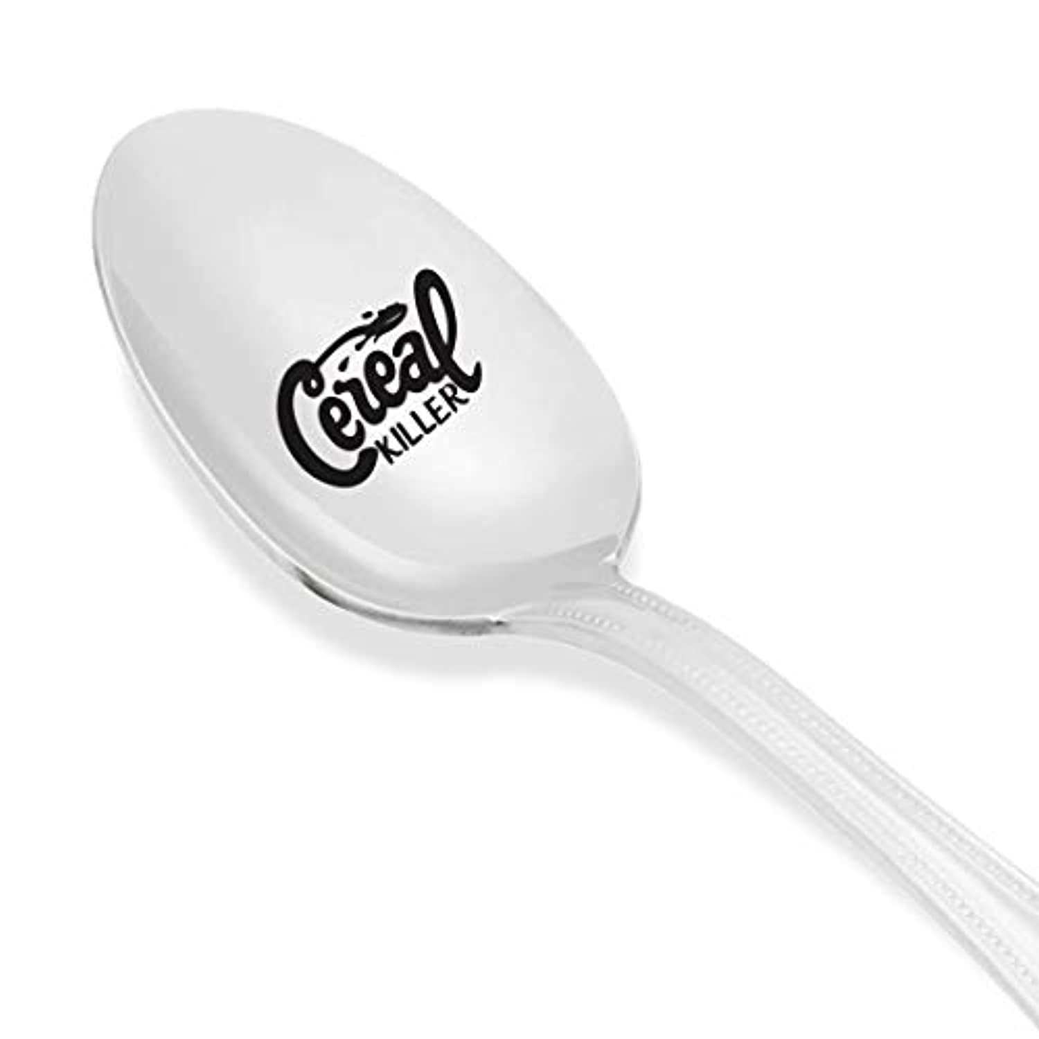 2 Pack Custom Made Stamped Spoon Set Cereal Killer and I Cerealsly Love You Cereal Spoon