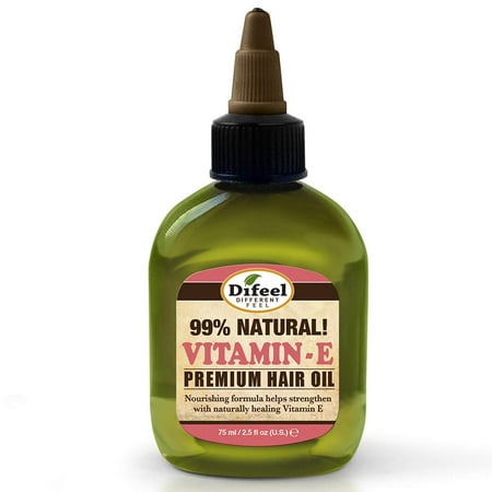 Difeel Premium Natural Hair Oil - Vitamin E Oil 2.5 oz. (3-PACK) - Pure Herb Formula with Vitamins, for Thinning Hair, Rejuvenates & Revitalizes Hair & Scalp, Promotes Healthy Hair