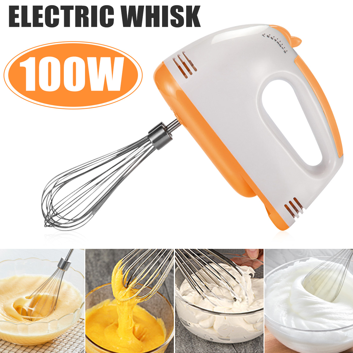Electric Mixer,7 Gear Hand Egg Beater Automatic Blender Plastics