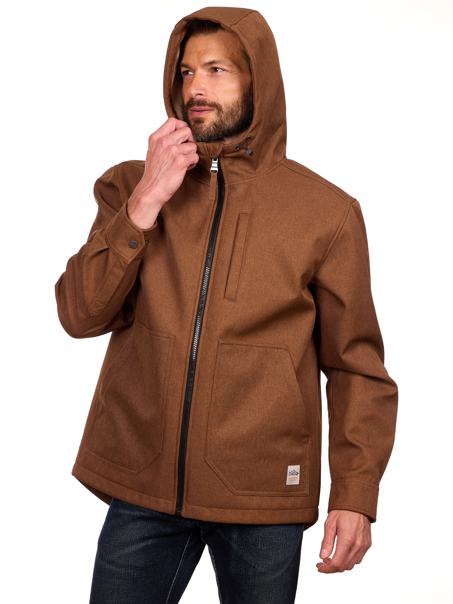 Bass Creek Outfitters Men's Twill Bonded Fleece Softshell Jacket, Sizes M-2XL