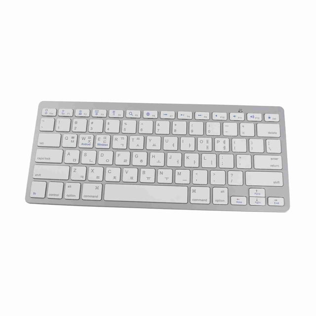 Keyboard Bilingual Super Slim Cordless Keyboard Comfortable for PC Laptop Tablet User Friendly Ergonomic Design Silver