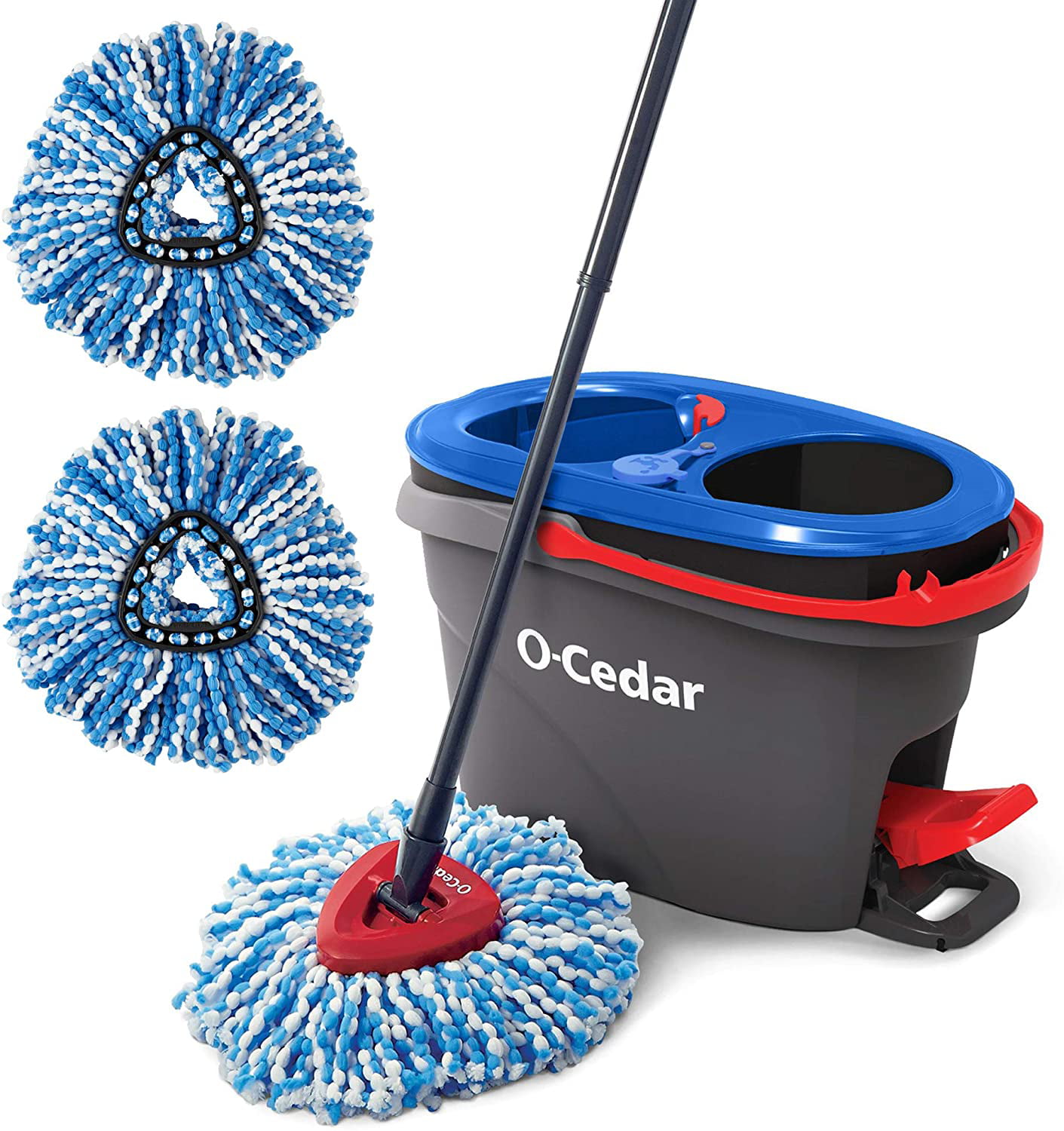 Deluxe Stainless Steel Rolling Spin Mop System with 2 Replacement Microfiber Mop 