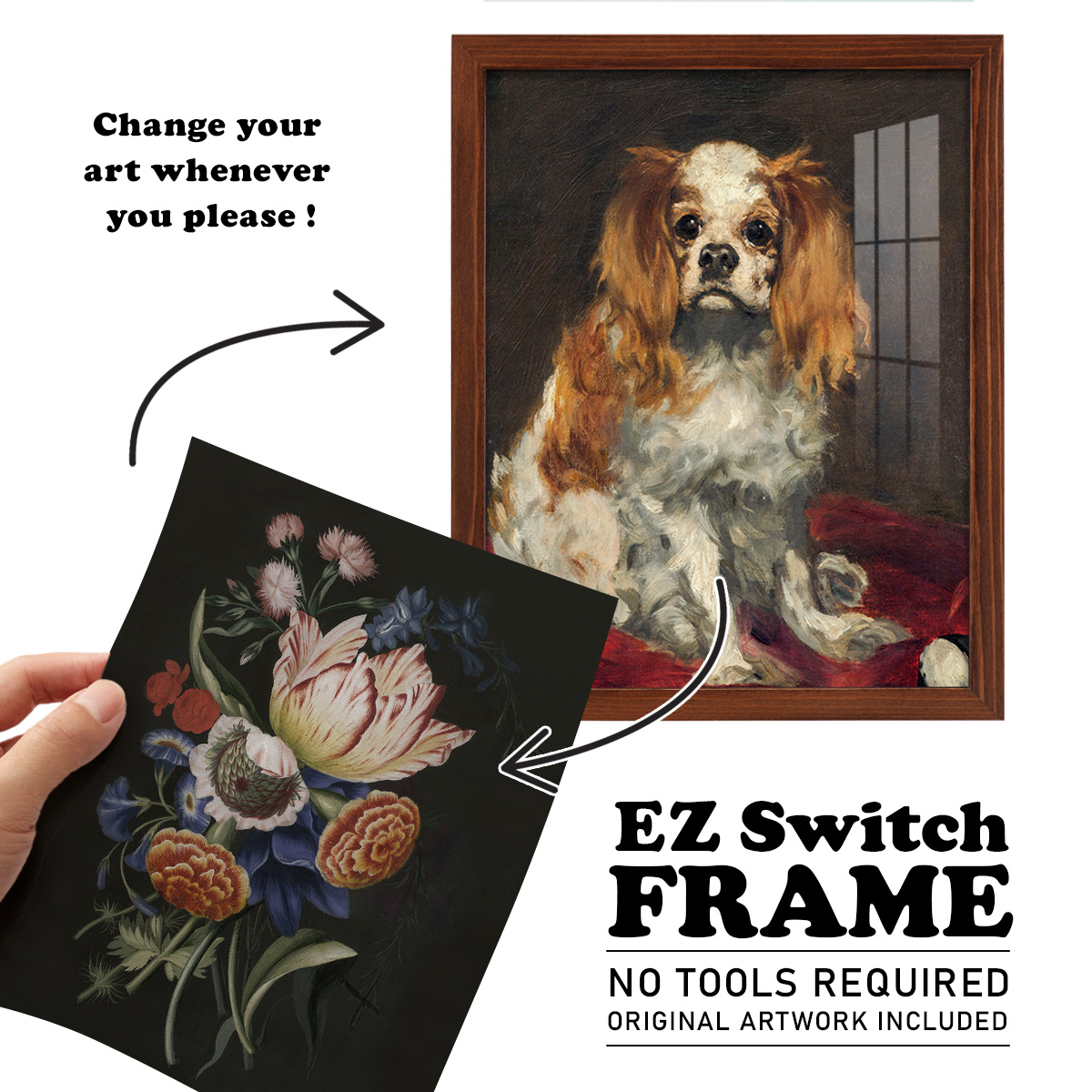 Dramatic Bouquet II -Framed Print w/glass-Chestnut