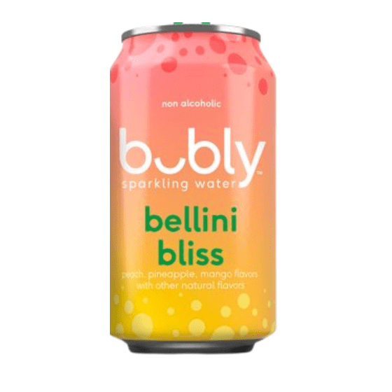 Bubly Sparkling Water, The Super Mario Galaxy Movie Blackberry, Strawberry Sunset, Bellini Bliss, Mango Vareity Pack Zero Sugar & Zero Calories, 12 fl oz Cans ( 4Pack )