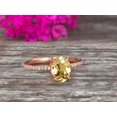 thumbnail image 1 of Vintage Looking Champagne Diamond Moissanite Engagement Ring On 10k Rose Gold 1.75 Carat 8x6mm Oval Cut Gemstone Custom Made Fine Jewelry Art Deco Anniversary Ring Bridal Ring, 1 of 5