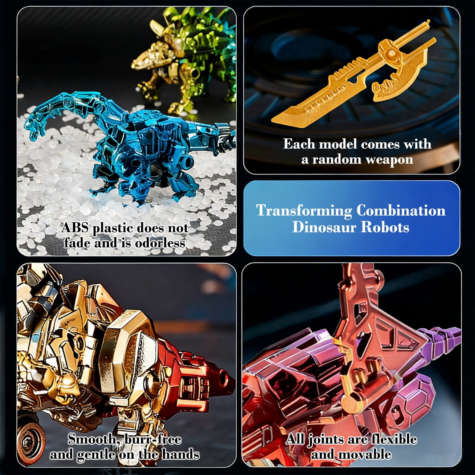 syligr 5 in 1 Dinosaur Transforming Robot Toy for Kids, 5 Dinosaurs Figures, Dino Toys for Sandbox, Transforming Robot Toy for Playroom, Mechanical Dino for Outdoor, Birthday Gift for Boys Ages 3+