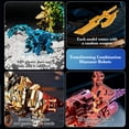 thumbnail image 6 of 5 In 1 Transforming Dinosaur Robot,Mecha Assembly Set Joint Movable Model With Electroplating Finish Multi Form Switching ABS Plastic Collectible Display Gift Set Articulation Collectible Model Set, 6 of 6