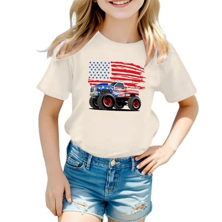 

Kids Boys Girls America Flag Shirts 4th Of July T Shirt Toddler Girls Patriotic Tops Tee Independence Day Clothes Thermal Underwear Boys Tops for Kids Undershirt Boys Neon T Shirts Boys Long Sleeve