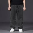 thumbnail image 2 of Baggy Jeans Men Relaxed Fit Straight Wide Leg Long Denim Pants Casual Work Hip Hop Jeans Trousers, 2 of 5
