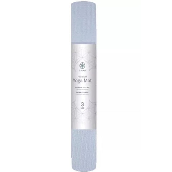 Gaiam Classic Yoga Mat 3MM Lakeside Light Grey Lightweight Portable Non-Slip