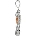 thumbnail image 2 of 925 Sterling Silver 14k Rose Gold Vermeil 28x12.6mm Polished Diamond Religious Guardian Angel Pendant Necklace Rose Gold, 2 of 4